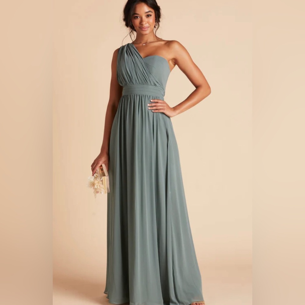 Birdy Grey GRACE CONVERTIBLE DRESS 
CHIFFON SEA GLASS LARGE NEW NWT BRIDESMAID - Picture 4 of 6